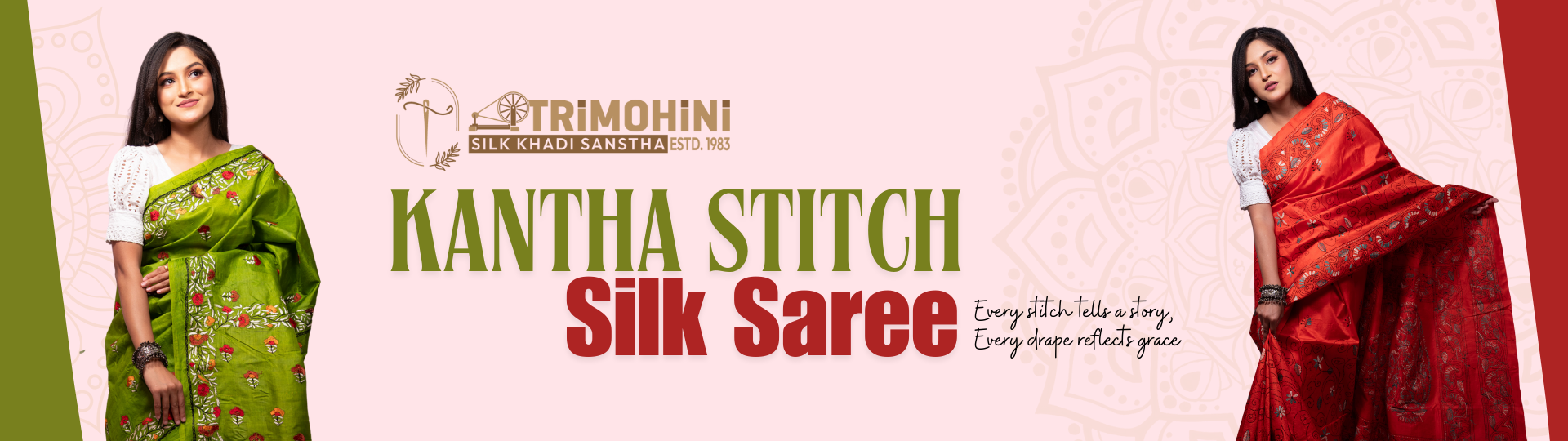 KANTHA STITCH SILK SAREE